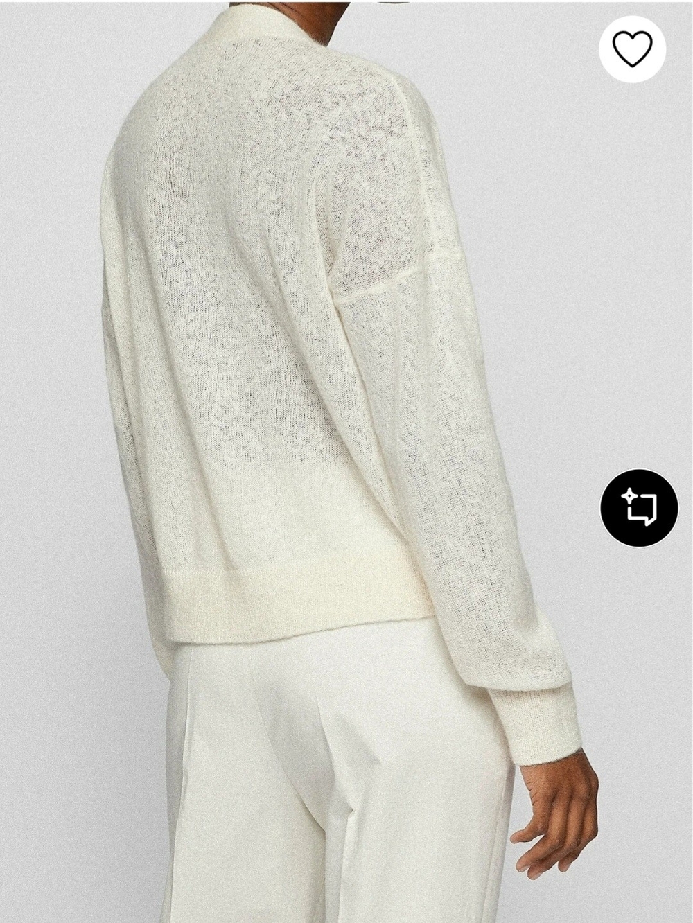 HUGO BOSS Foleda Mohair Cardigan Cream Small NWT - Picture 2 of 14